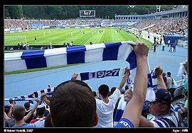 Stadion Dynama Kyjev - z fotbalového zápasu Dynamo Kyjev vs. Arsenal Kyjev
